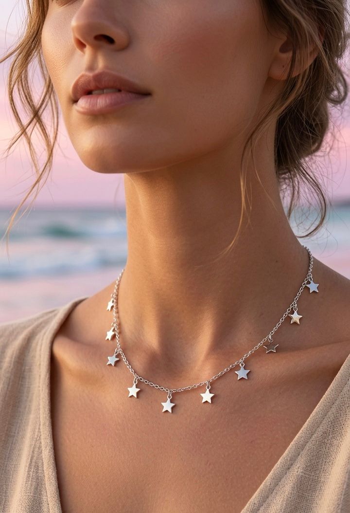 Modelo usando colar de estrelas